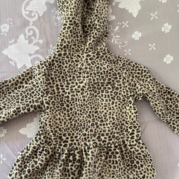 CARTERS Girls 6 Month Fleece Jacket Leopard Print Full Zip Hooded NWT - Picture 3 of 8